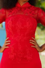 Burgundy Mermaid Dress - Image 3