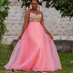 Peach A-line Dress