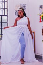 Milk-White Floor-length Top Look