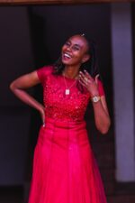 Burgundy A-line Dress - Image 2