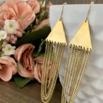 Chain- Detailed Earrings (Triangular)