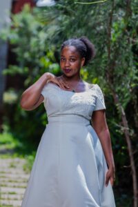 Off-white A-line Wedding Dress - Image 3