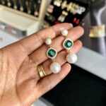 Emerald and Pearl Earrings